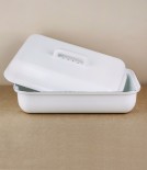 Austrian enamelled steel bread bin