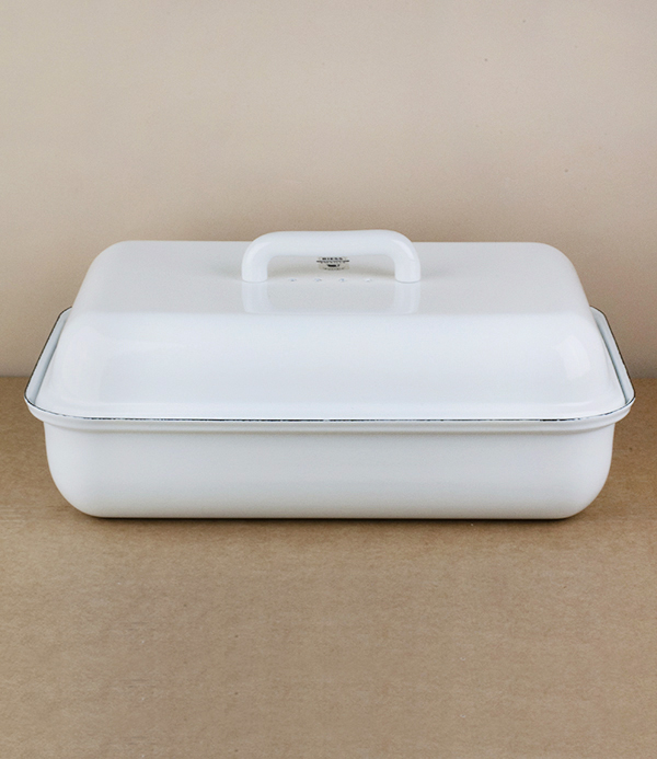 Austrian enamelled steel bread bin