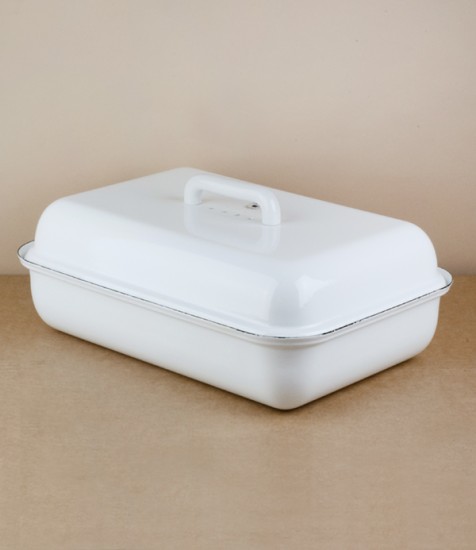 Austrian enamelled steel bread bin