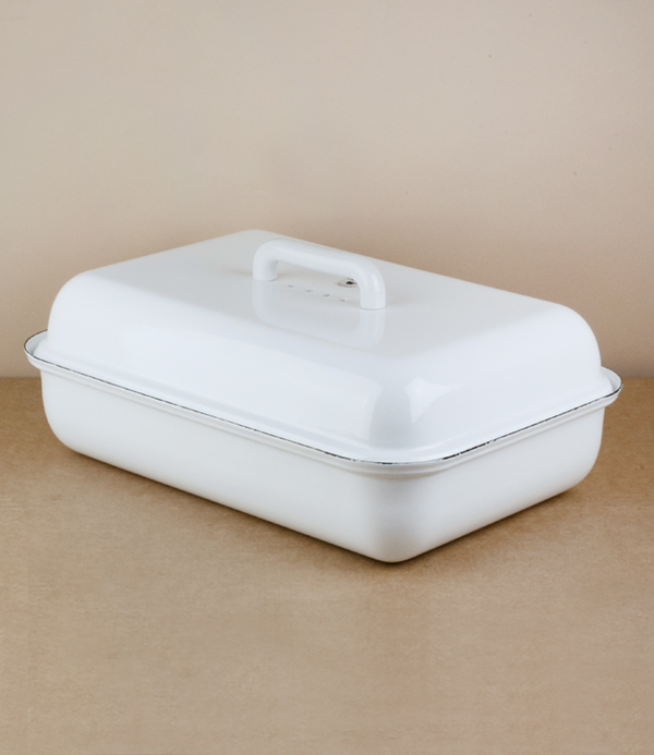 Austrian enamelled steel bread bin
