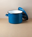 Ukrainian Enamel Casserole 20cm, 3l, Blue