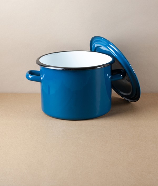 Ukrainian Enamel Casserole 20cm, 3l, Blue