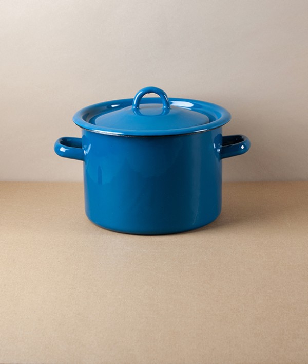 Ukrainian Enamel Casserole 20cm, 3l, Blue