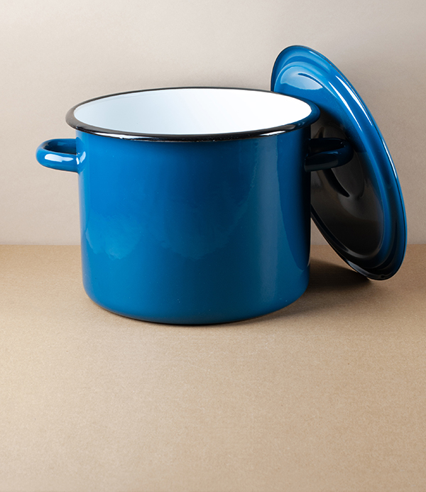Ukrainian Enamel Casserole 5.5l, Blue