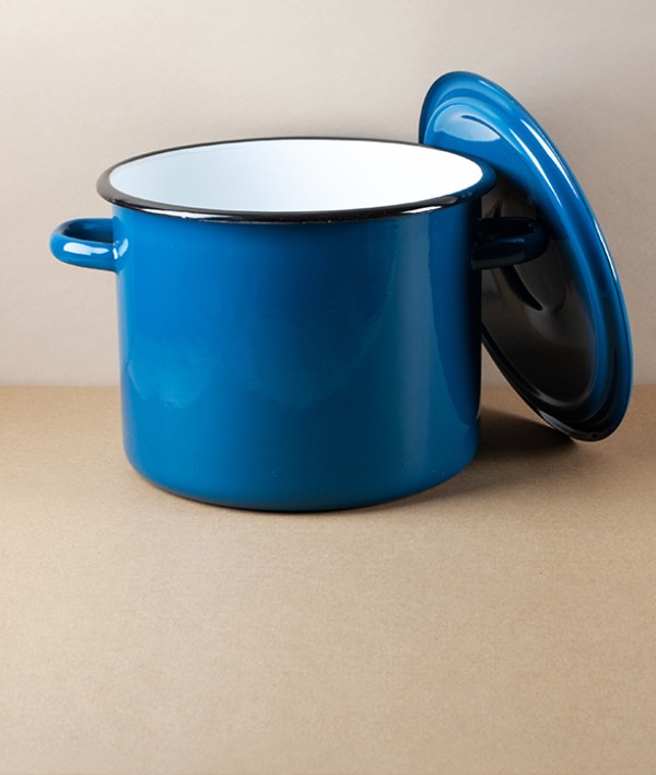 Ukrainian Enamel Casserole 5.5l, Blue