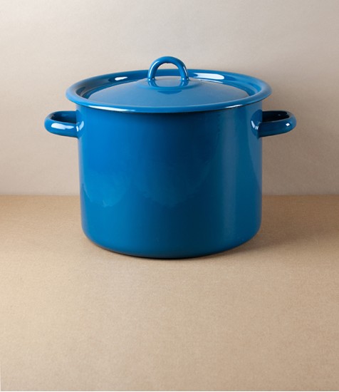 Ukrainian Enamel Casserole, 24cm, 5.5l, Blue