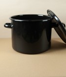 Ukrainian Enamel Casserole 24cm, 5.5l, Black
