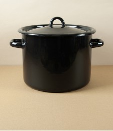 Ukrainian Enamel Casserole 24cm, 5.5l, Black
