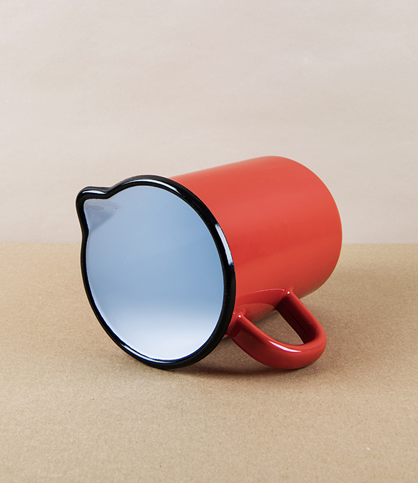 Hungarian Enamel Table Jug, Red