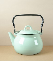 Ukrainian Enamel Kettle, 2.5 litres, Pistachio