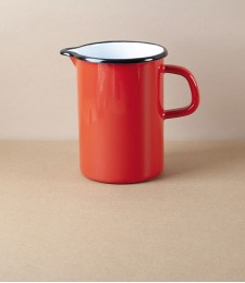 Hungarian Enamel Measuring Jug, Red