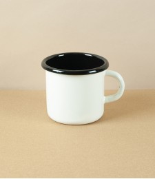 Ukrainian Enamel Mug 0.4l, Cream/ Black