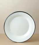 Ukrainian Enamel Deep Plate, 24cm, Light Green