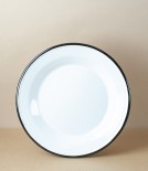 Ukrainian Enamel Deep Plate, 24cm, Yellow