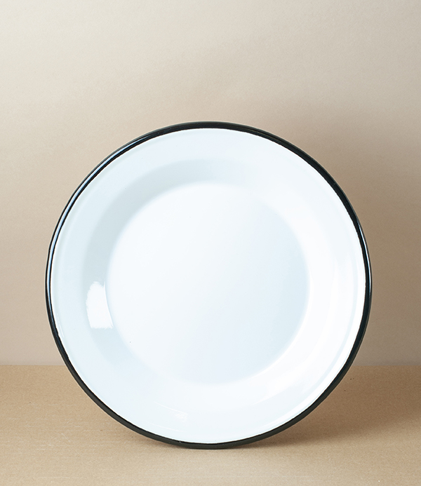 Ukrainian Enamel Deep Plate, 24cm, Yellow