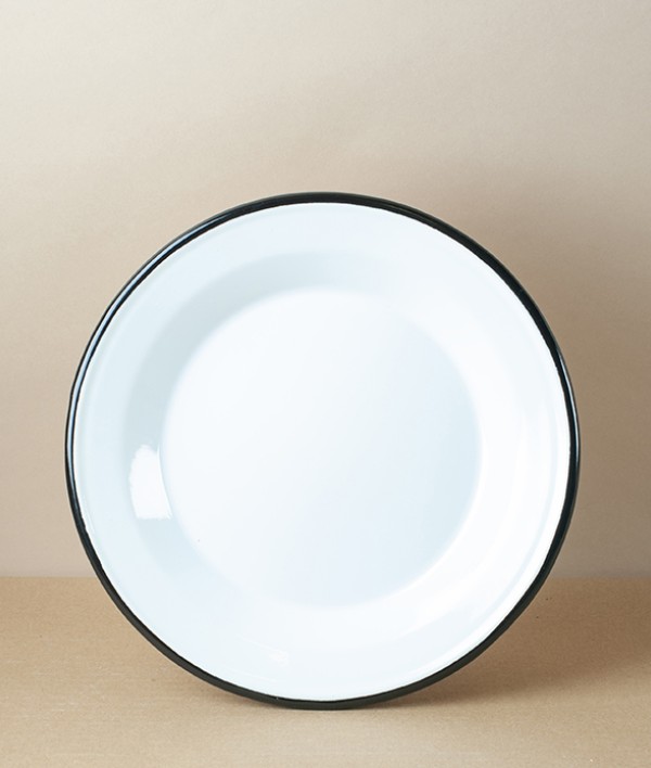 Ukrainian Enamel Deep Plate, 24cm, Yellow