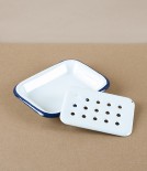 Enamel Soap Dish with Drainer Tray