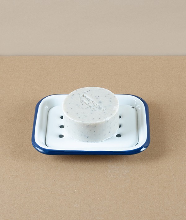 Enamel Soap Dish with Drainer Tray