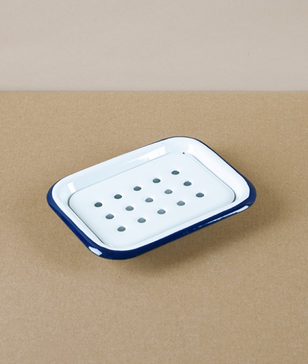 Enamel Soap Dish with Drainer Tray