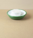 Enamel Circular Soap Dish with Drainer, Green