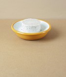Enamel Circular Soap Dish with Drainer, Yellow