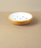 Enamel Circular Soap Dish with Drainer, Yellow