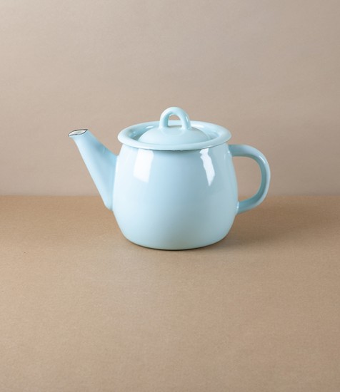 Ukrainian Enamel Teapot, Light Blue