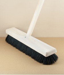English Hog Hair Broom with Hardwood Stock, 18"