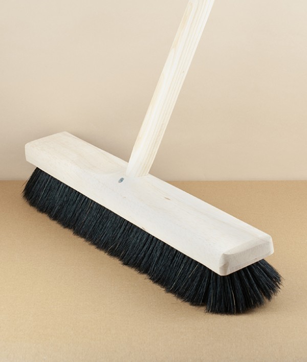 English Hog Hair Broom with Hardwood Stock, 18"