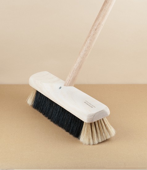 English Hog Hair Broom with Hardwood Stock, 12"