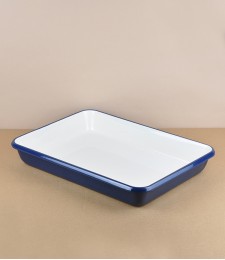 English Enamel Roasting Pan, Medium, Indigo