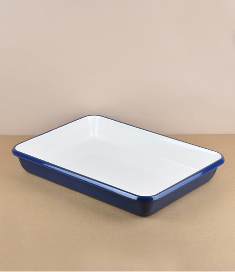English Enamel Roasting Pan, Medium, Indigo