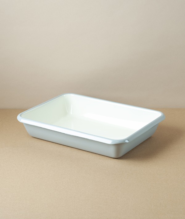 English Enamel Roasting Pan, Small, Grey