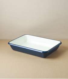 English Enamel Roasting Pan, Small, Indigo