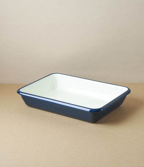 English Enamel Roasting Pan, Small, Indigo