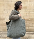 French Linen Over-Sized Woven Carry-All, Romarin