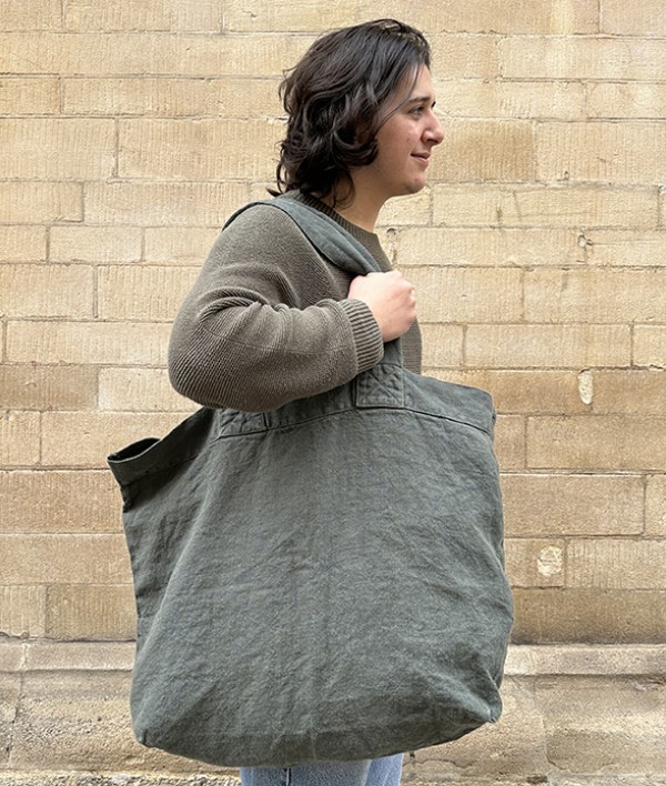 French Linen Over-Sized Woven Carry-All, Romarin