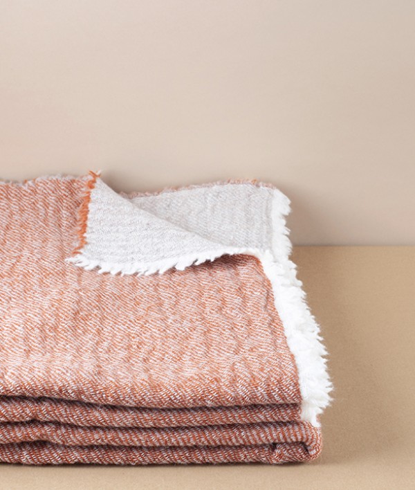 Finnish Double-Sided Wool Blanket, Cinnamon Beige