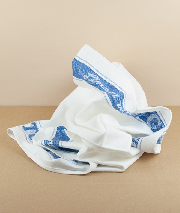 European Linen Union glass cloth, Blue Stripe