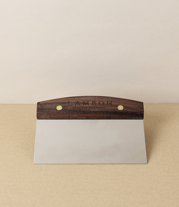 Lamson Dough Scraper with Walnut Handle, 3” by 6”