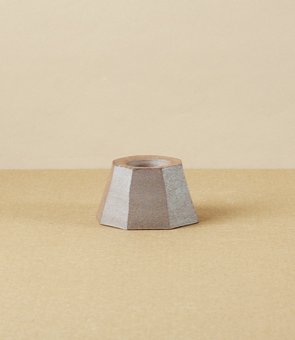Hand-Thrown Faceted Candle Holder, Medium