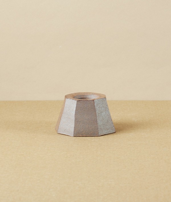 Hand-Thrown Faceted Candle Holder, Medium