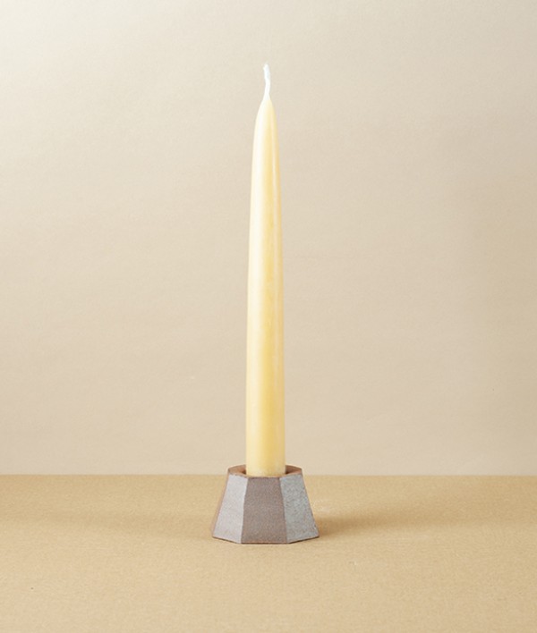 Hand-Thrown Faceted Candle Holder, Medium