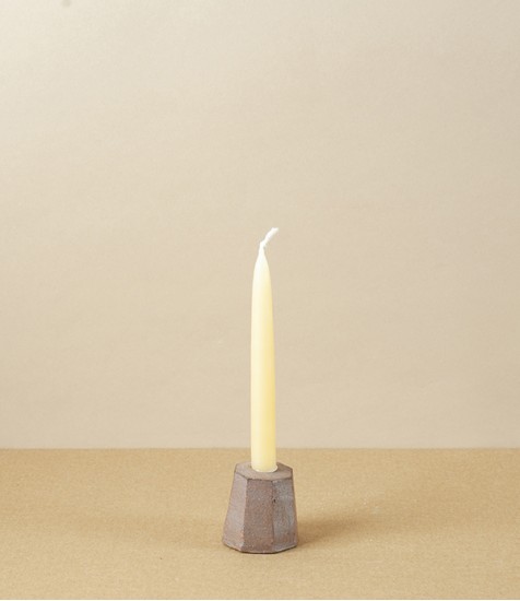 Hand-Thrown Faceted Candle Holder, Small