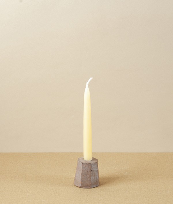 Hand-Thrown Faceted Candle Holder, Small