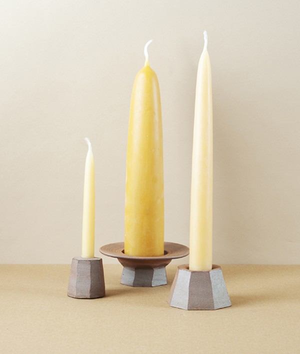 Hand-Thrown Faceted Candle Holder, Medium