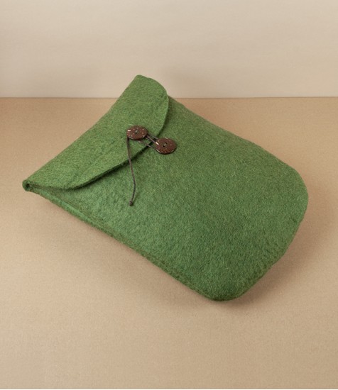 Hand Made Felted Wool Yutanpo Cover, Moss