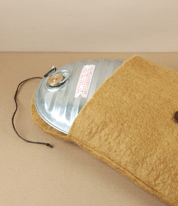 Hand Made Felted Wool Yutanpo Cover, Ochre
