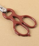 Fennek Italian Kitchen Scissors, Stainless Steel, Red Bows, 8”