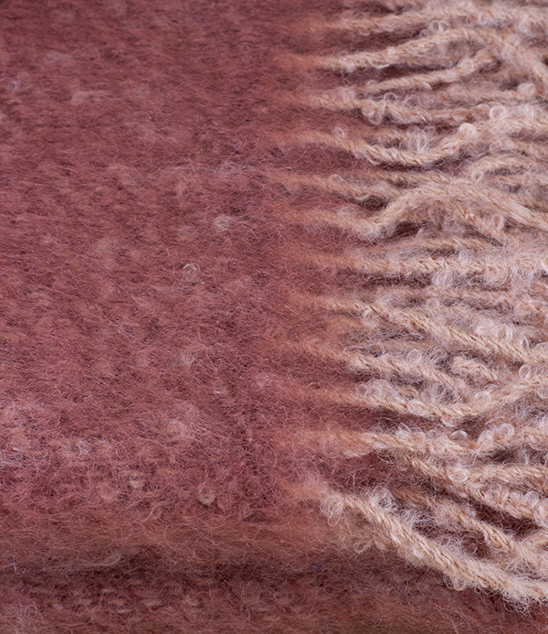 Mohair & wool blanket, Powder Maroon